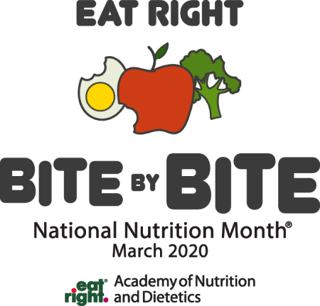 Eat Right bite by Bite logo for national nutrition month 